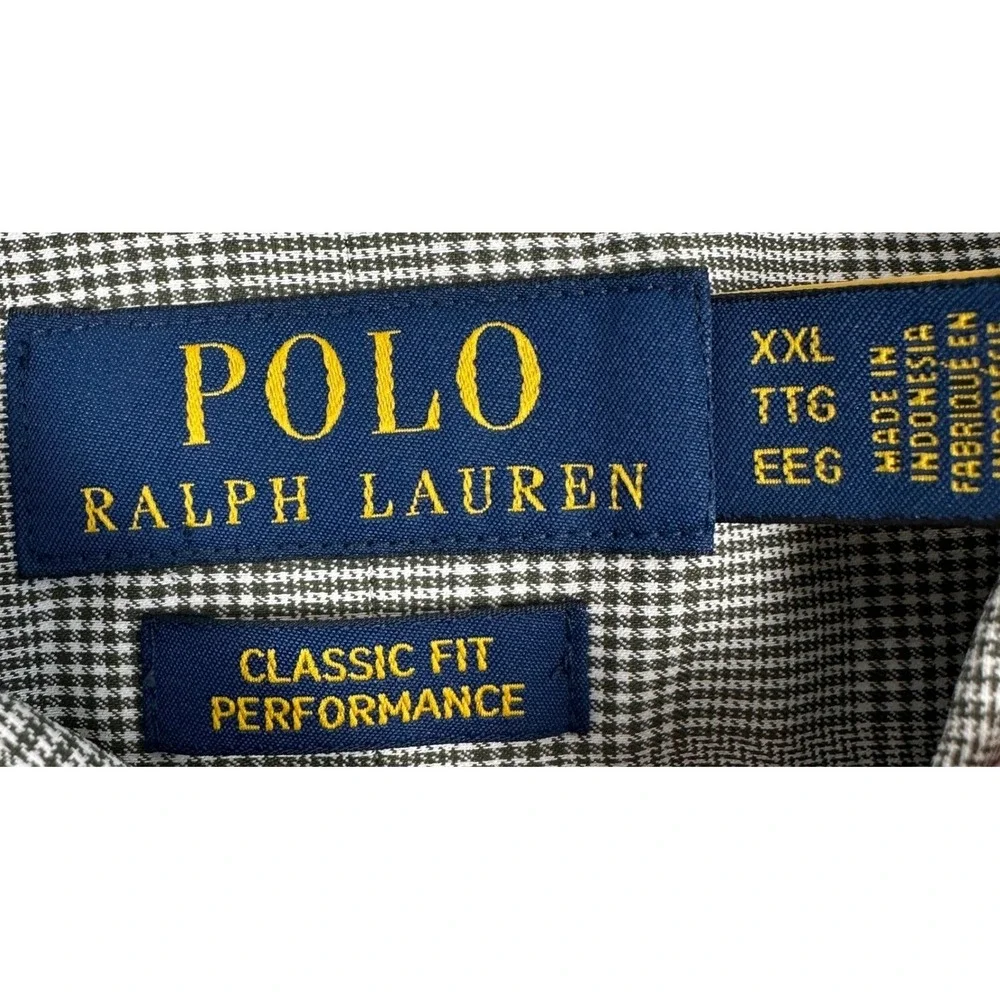 NEW Polo Ralph Lauren Shirt Mens 2XL Green Classic Performance Plaid Button Down